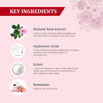 72 Hour Rose Deep Hydration Face Cream with Hyaluronic Acid and Ectoin