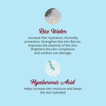 Rice Water Gentle Hydrating Foaming Face Cleanser with Hyaluronic Acid for Normal To Dry Skin
